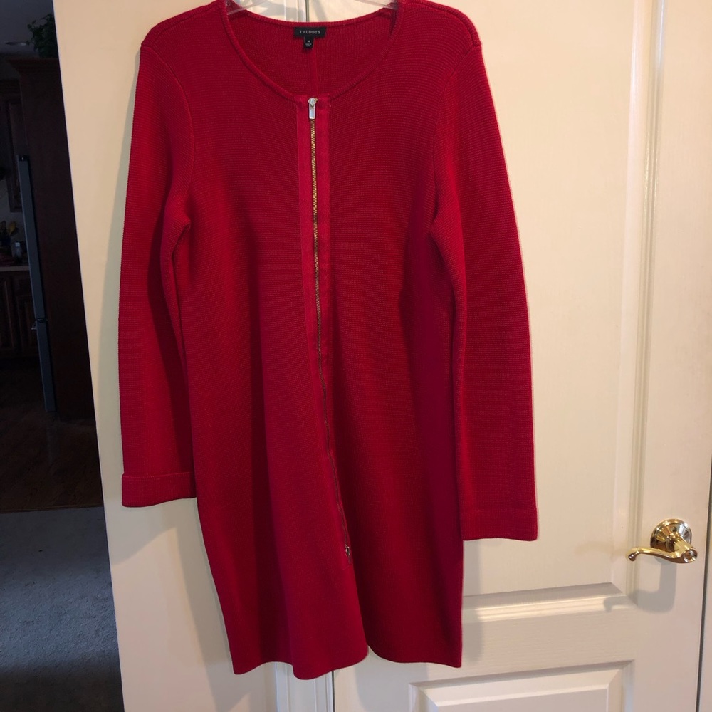 Talbots Red Long Sweater Size Medium